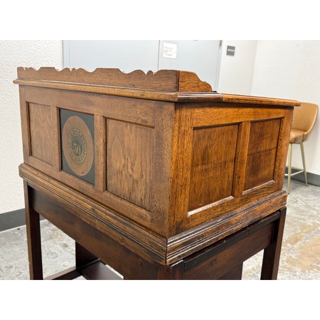 Brown Antique J. & P. Coats Oak Spool Cabinet For Sale - Image 8 of 12