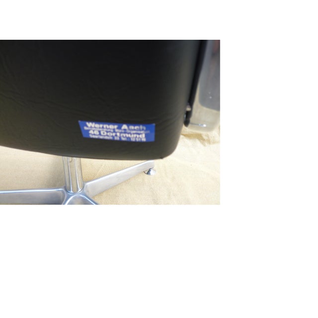Metal Wool and Leather Office Chair, 1970s For Sale - Image 7 of 8