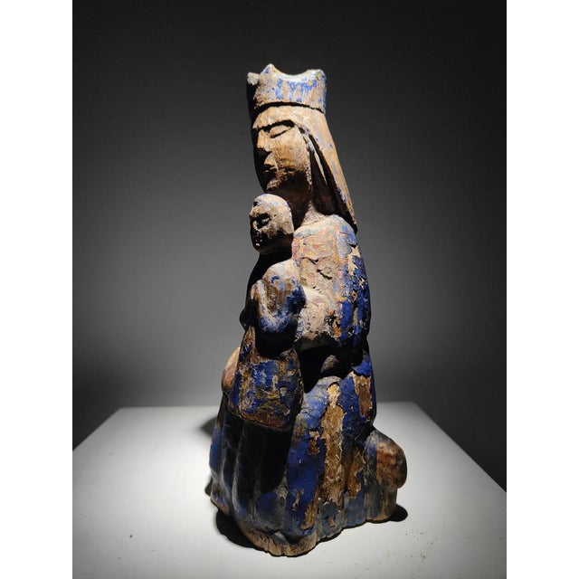 12th Century Seated Virgin with Child Sedes Sapientiae, Spain For Sale - Image 11 of 18