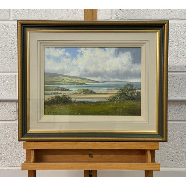 Contemporary Mother & Child at a Beach on West Coast of Ireland by 20th Century Irish Artist 1985 Circa For Sale - Image 3 of 10