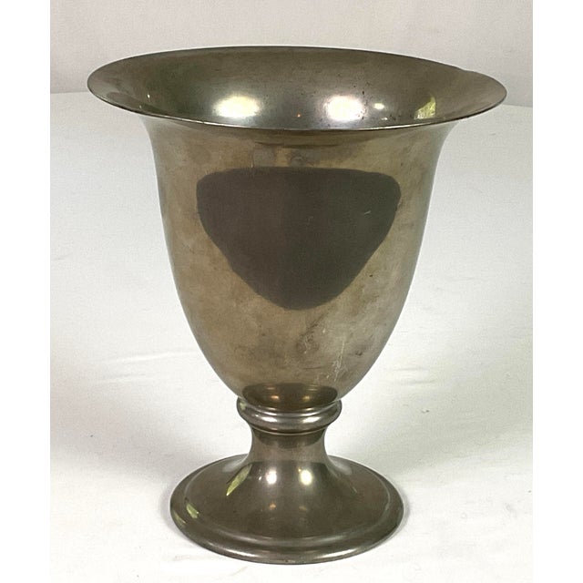 Mid 20th Century Rare L. H. Vaughan – Large Pewter, Footed Vase. For Sale - Image 5 of 10