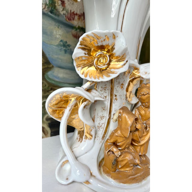 Huge Old Paris Antique Porcelain Figural Spill Vase For Sale - Image 13 of 13