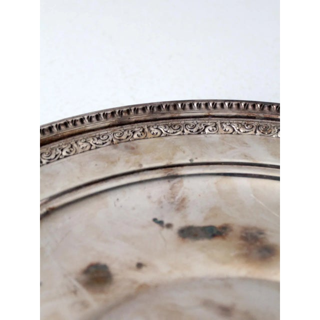 Vintage Silver Plate Tray For Sale - Image 6 of 9