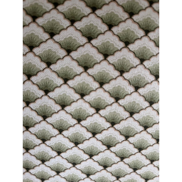 Wood Pair of Antique French Louis XVI–Style Bergère Chairs, Green & White Striped Upholstery For Sale - Image 7 of 7