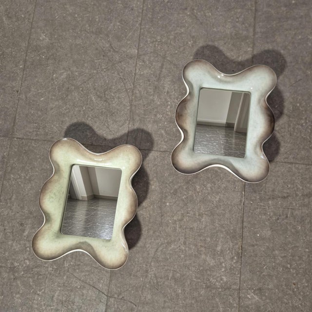 1950s Ceramic Mirrors by Fausto Melotti, 1950s, Set of 2 For Sale - Image 5 of 5