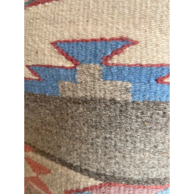 Vintage Possibly Southwestern Wool Kilim Pillow With Geometric Pattern. For Sale In Seattle - Image 6 of 9