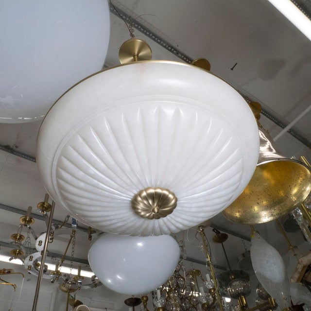 Spanish Alabaster and brass pendant For Sale - Image 3 of 8