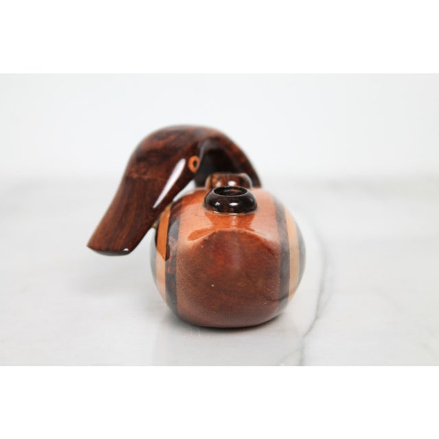 Wood Vintage Hand-Carved Wood Duck Pen or Pencil Holder For Sale - Image 7 of 12