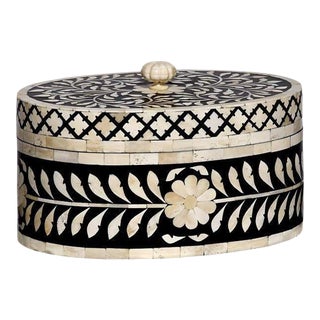 Casa Cosima Maison Box in Black & White, Oval
