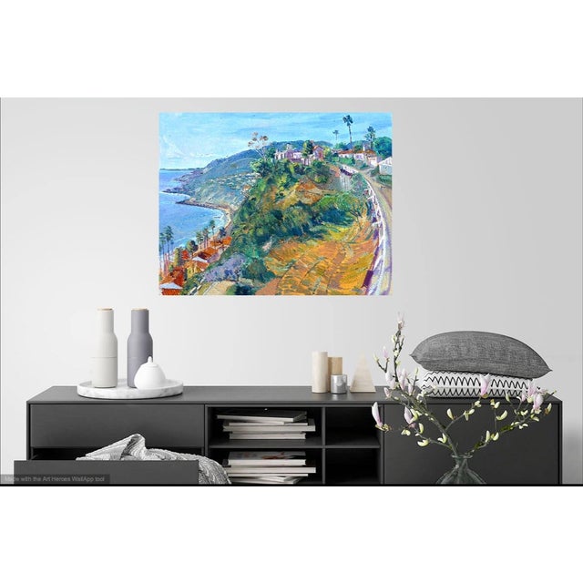 Pacifiic Palisades Oil Painting of Tramento Drive, Los Angeles, California For Sale In Los Angeles - Image 6 of 7