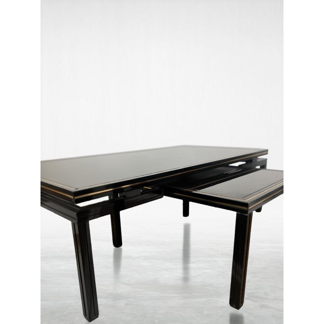 Mid-Century Modern Vintage Black Glass Nesting Table by Pierre Vandel, 1970s, Set of 2 For Sale - Image 3 of 9