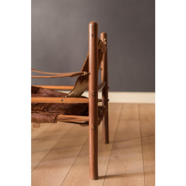 Mid-Century Modern Mid Century Rosewood Sirocco Safari Lounge Chair and Ottoman by Arne Norell For Sale - Image 3 of 18