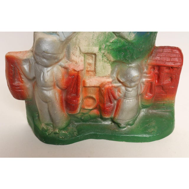 Paint Vintage Painted Chalkware Carnival Chalk Children With Windmill Sculpture / Figurine For Sale - Image 7 of 7