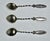 Antique Set of Three Decorative Demitasse Sterling SIlver Spoons For Sale - Image 9 of 12