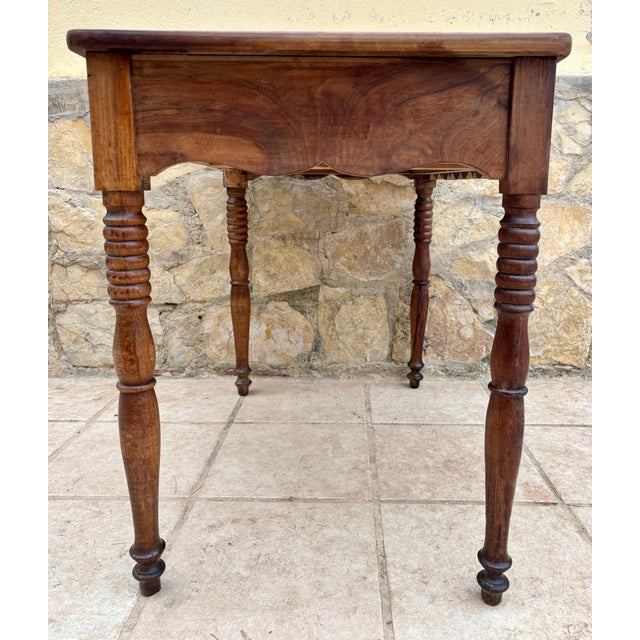 Late 19th Century Provincial Farmhouse Table in Solid Walnut For Sale - Image 6 of 6