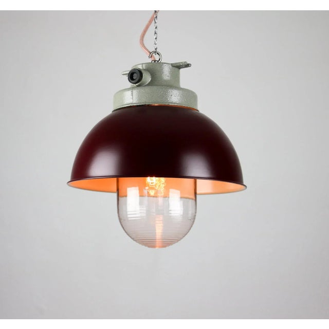 Vintage Burgundy Industrial Pendant Lamp from TEP For Sale - Image 12 of 13
