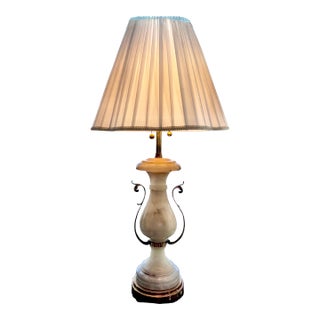1950s Marbro Lamp Co. Alabaster & Brass Urn Lamp For Sale
