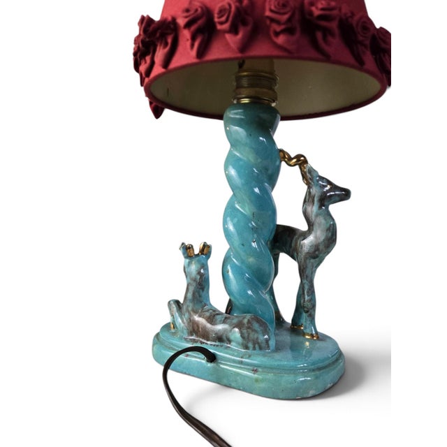 Vintage Art Deco Ceramic Table Lamp by Gébé, 1940 For Sale - Image 6 of 12