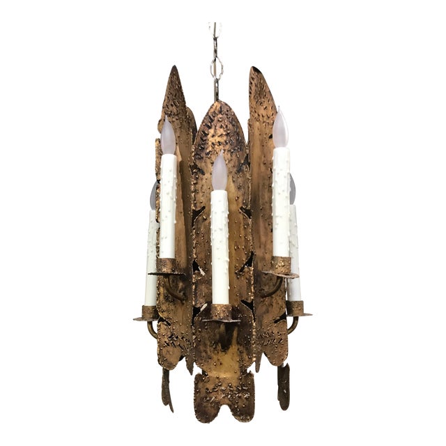 Mid-Century Modern TomGreene Brutalist Chandelier For Sale