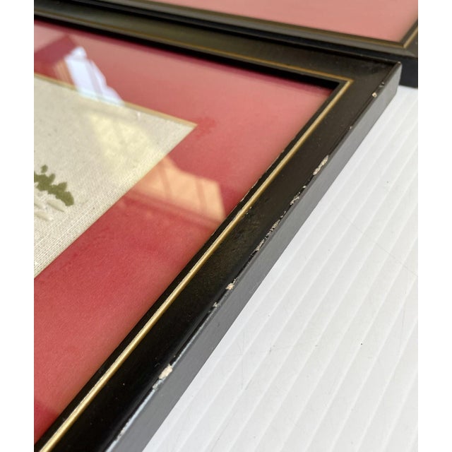 Pair of 1960s Framed Handmade Crewel Embroidery, Horses With Sleigh & Carriage For Sale - Image 18 of 18