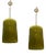 Vintage Olive Green Murano Glass Flower Pendant Lights, 1980s, Set of 2 For Sale