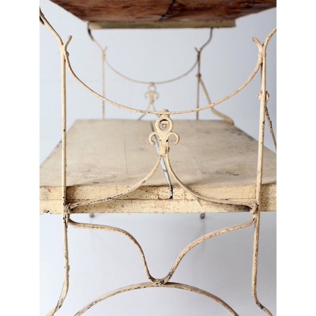 Wood Antique French Garden Two Tier Console Table For Sale - Image 7 of 18