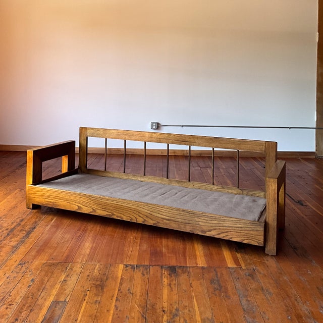 1950s Brutalist Howard Oak Sofa 1950s Usa For Sale - Image 5 of 12