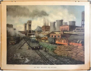 Vintage School Chart of Coal Mining Operation, 1931