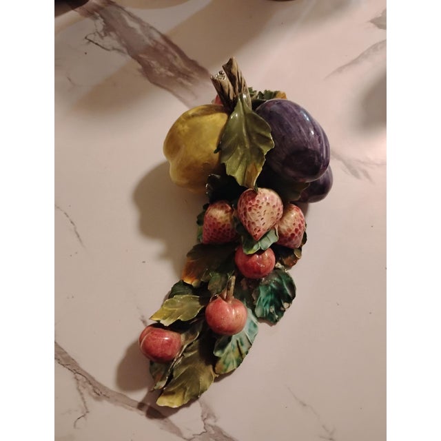 Early 20th Century Vintage Italian Majolica Fruit Spray Hand Made For Sale - Image 5 of 5