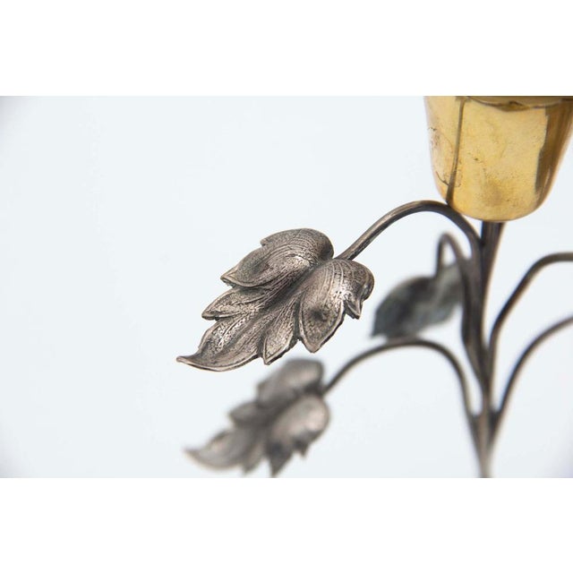 Silver Toothpick Holder with Golden Chalice For Sale - Image 3 of 4