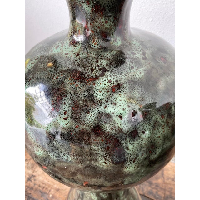 Vintage Glazed Ceramic Lamps - A Pair For Sale - Image 12 of 12