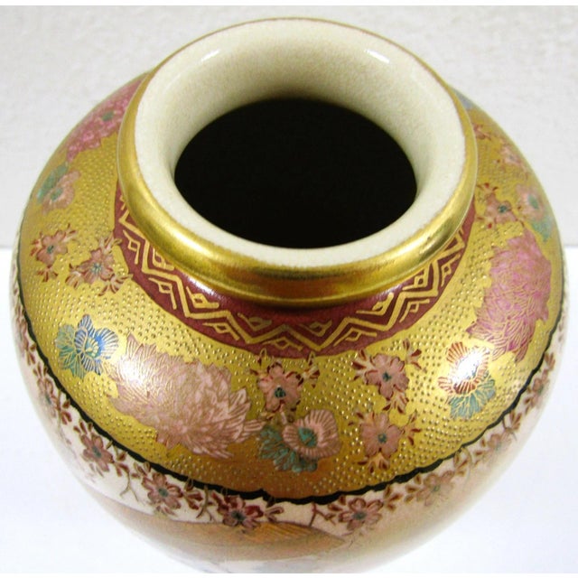 Antique Satsuma Vase With Geishas Elegant Ladies in Landscape For Sale - Image 9 of 14
