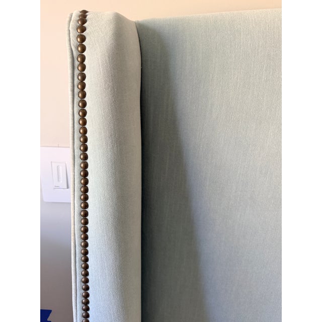 Blue Restoration Hardware Warner King Bed For Sale - Image 8 of 10