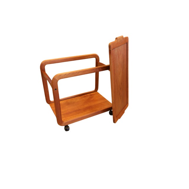Danish Teak Drinks Trolley with Loose Tray, 1960s For Sale - Image 16 of 18