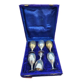 EPNS Plated Goblets in a Box, 1960s, Set of 7 For Sale
