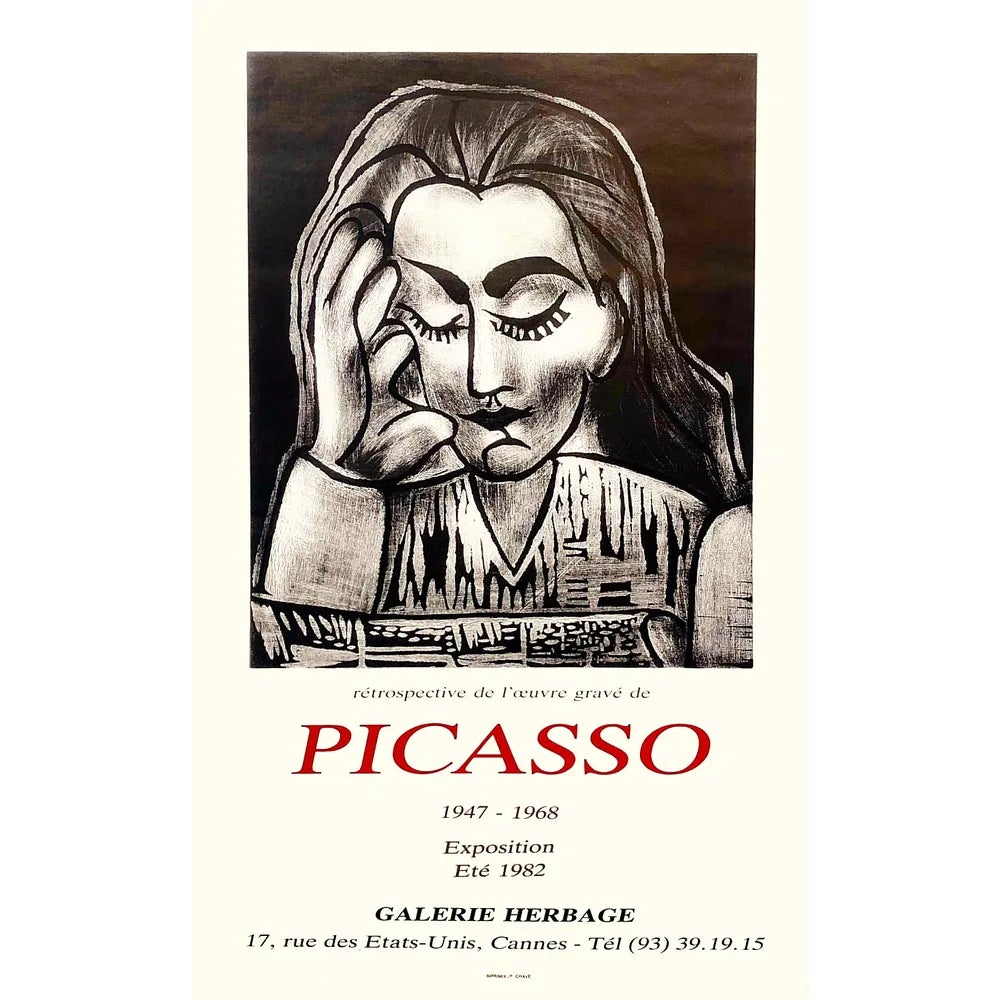 Pablo Picasso, Graphic Works Between 1947-1968, Exhibition Poster, 1982 ...