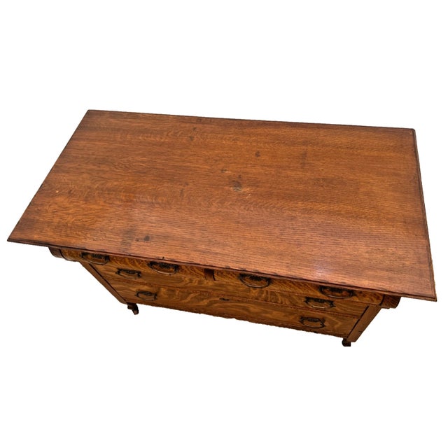 American Antique American Quarter-Sawn White Oak Dresser, Chest of Drawers, Buffet For Sale - Image 3 of 12