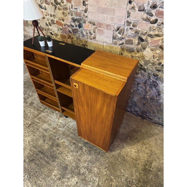Vintage Danish Teak Fold-Out Bar Drinks Cabinet, 1960s For Sale - Image 10 of 18