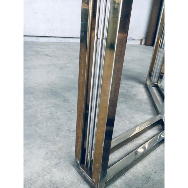 Gold Hollywood Regency Style Geometrical Design Brass & Glass Dining Table from Belgochrom, 1970s For Sale - Image 8 of 18