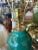 Vintage pair of amazing gourd shape 1960s crackled porcelain glaze green table lamps. Beautiful shades of green...