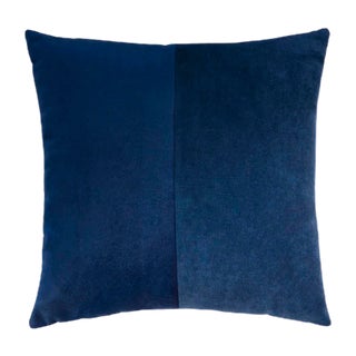 Double Blue Velvet Cushion Cover by Lorenza Briola for LO DECOR For Sale