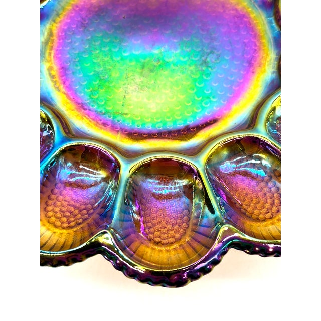 1970s Vintage Iridescent Serving Plate from Indiana Glass & Co., 1970s For Sale - Image 5 of 17