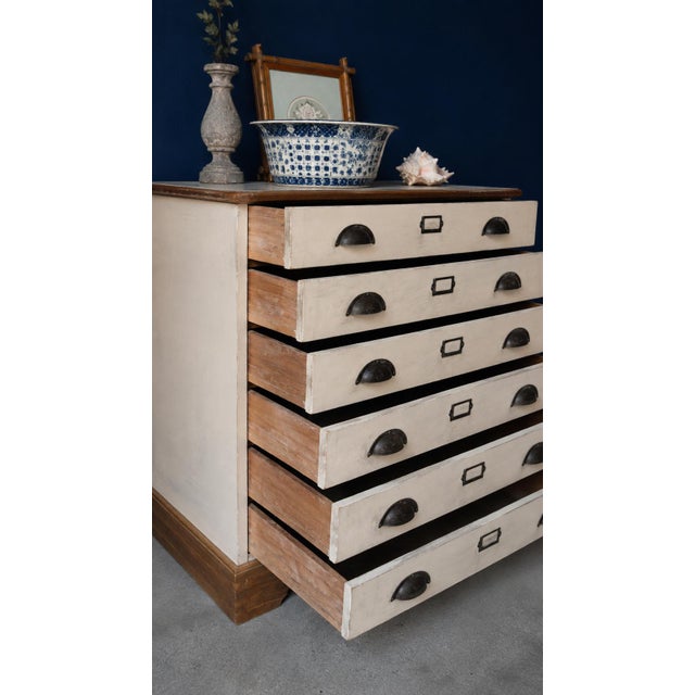 1920s Antique English Six-Drawer Archival Chest, 1900s For Sale - Image 5 of 9