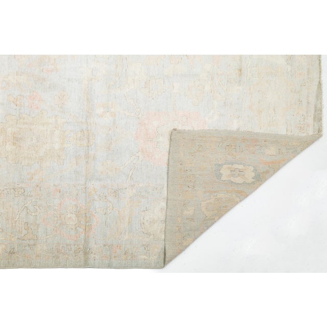 Turkish 14x19 Contemporary Turkish-Style Oushak Hand-Knotted Wool Rug - Muted Neutral For Sale - Image 3 of 12