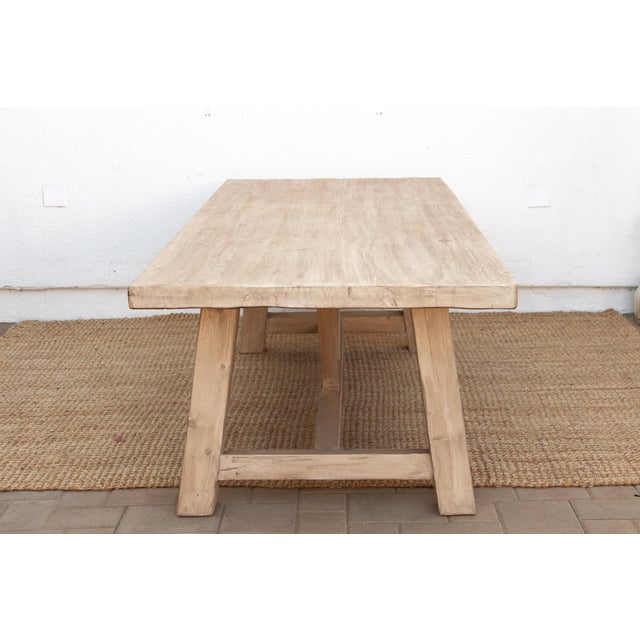 1990s The Basquaise, 96" Reclaimed Wood Trestle Table For Sale - Image 5 of 12