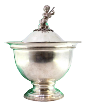 Silver Tureen with Pearly Borders