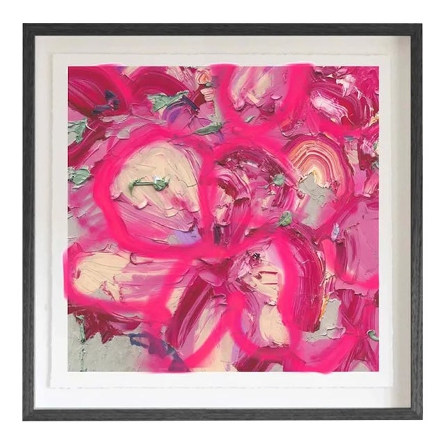 "Happiness Held Is the Seed; Happiness Shared Is the Flower" Contemporary Original Abstract Botanical Print by Alesandro Ljubicic, Framed For Sale