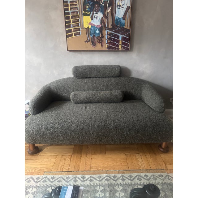 We purchased this lovely couch at an auction. (No maker's tag on it) We love its design and material but unfortunately it...