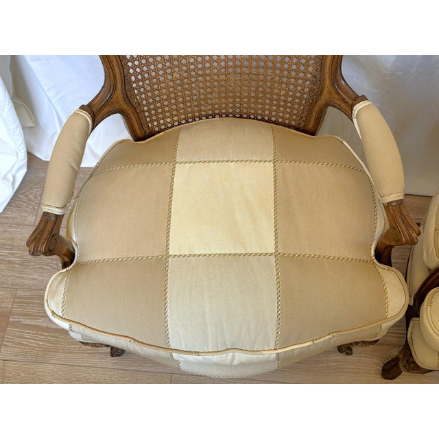Mid 20th Century Classic French Bergère Chairs With Cane Backs - A Pair For Sale - Image 17 of 18