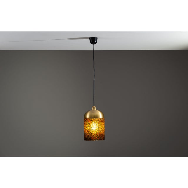 Pendant with Brass Details and Multicolor Glass from Peill & Putzler, 1970s For Sale - Image 11 of 11